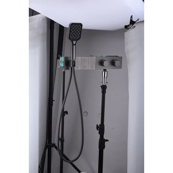 Brass shower head set Separate simple bath bath mixing valve Bath gun Grey hotel bath faucet