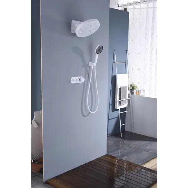 Brass shower head set Separate simple bath bath mixing valve Bath gun Grey hotel bath faucet 