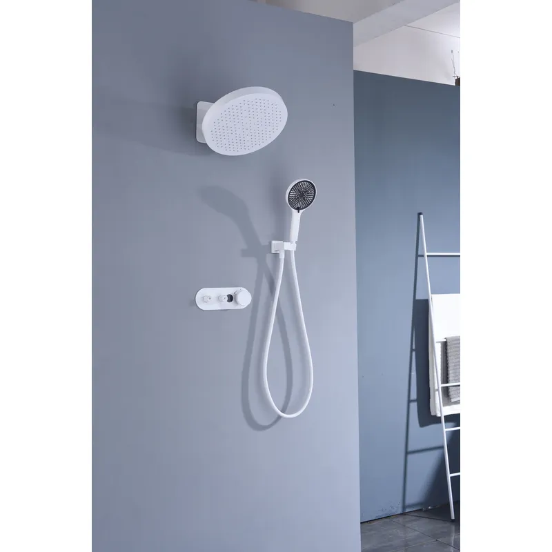 Brass shower head set Separate simple bath bath mixing valve Bath gun Grey hotel bath faucet 