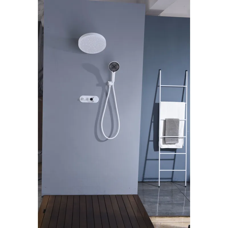 Brass shower head set Separate simple bath bath mixing valve Bath gun Grey hotel bath faucet 