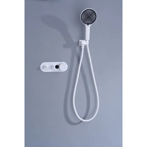 Brass shower head set Separate simple bath bath mixing valve Bath gun Grey hotel bath faucet 