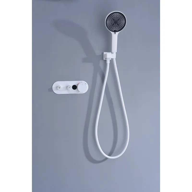 Brass shower head set Separate simple bath bath mixing valve Bath gun Grey hotel bath faucet 