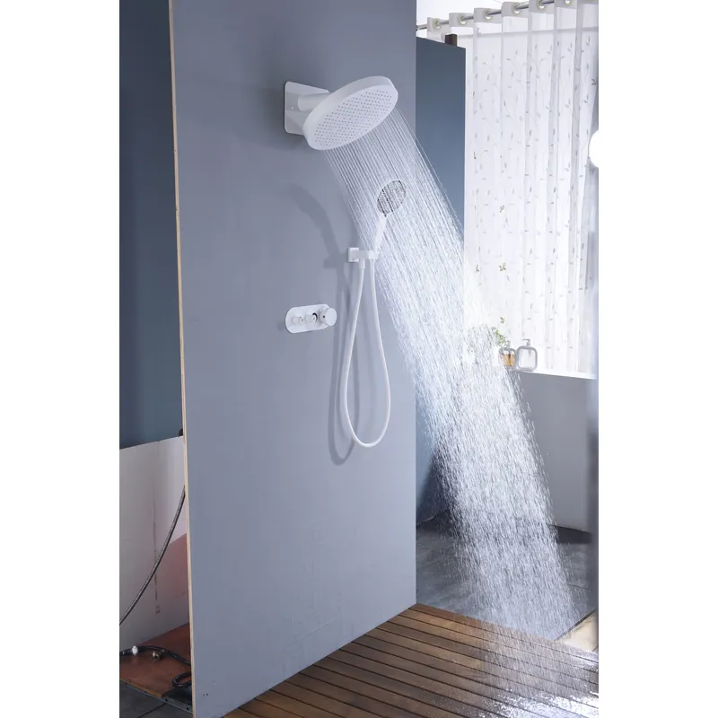 Brass shower head set Separate simple bath bath mixing valve Bath gun Grey hotel bath faucet 