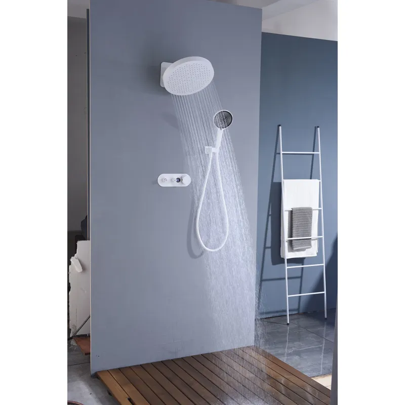 Brass shower head set Separate simple bath bath mixing valve Bath gun Grey hotel bath faucet 