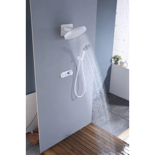 Brass shower head set Separate simple bath bath mixing valve Bath gun Grey hotel bath faucet 