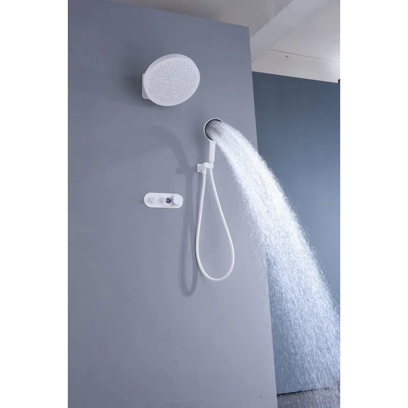 Brass shower head set Separate simple bath bath mixing valve Bath gun Grey hotel bath faucet 