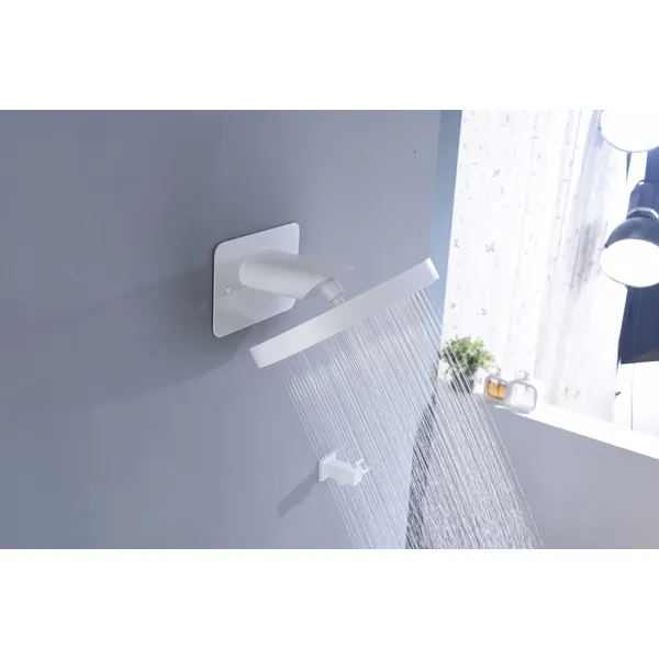 Brass shower head set Separate simple bath bath mixing valve Bath gun Grey hotel bath faucet 