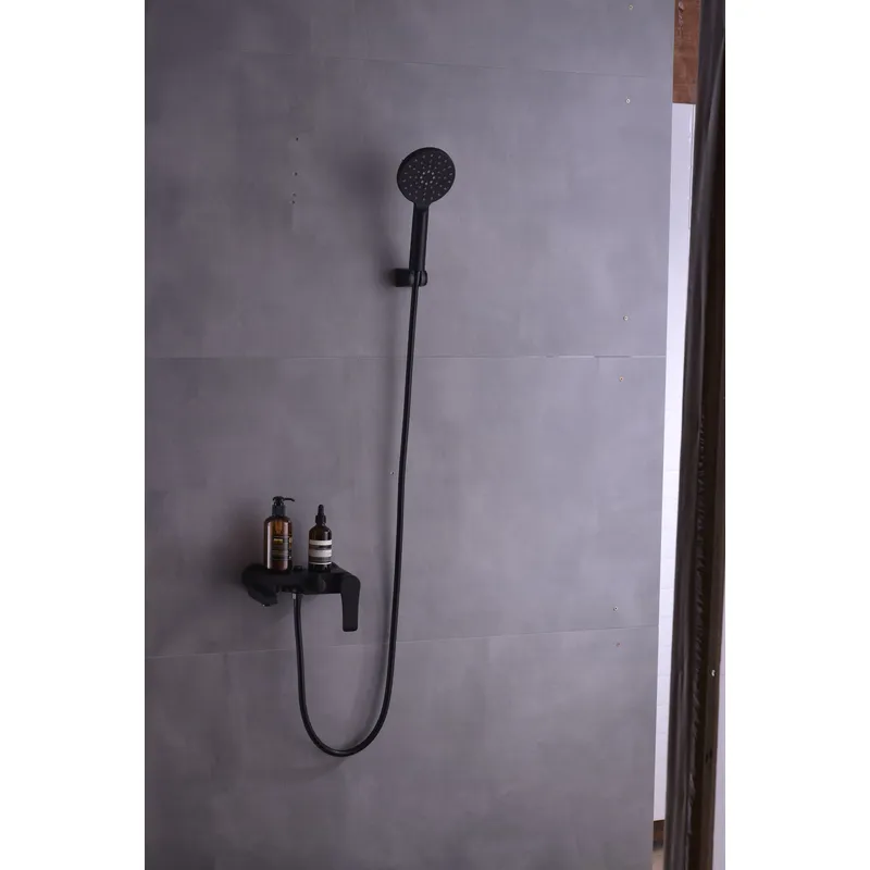 Brass shower head set Separate simple bath bath mixing valve Bath gun Grey hotel bath faucet