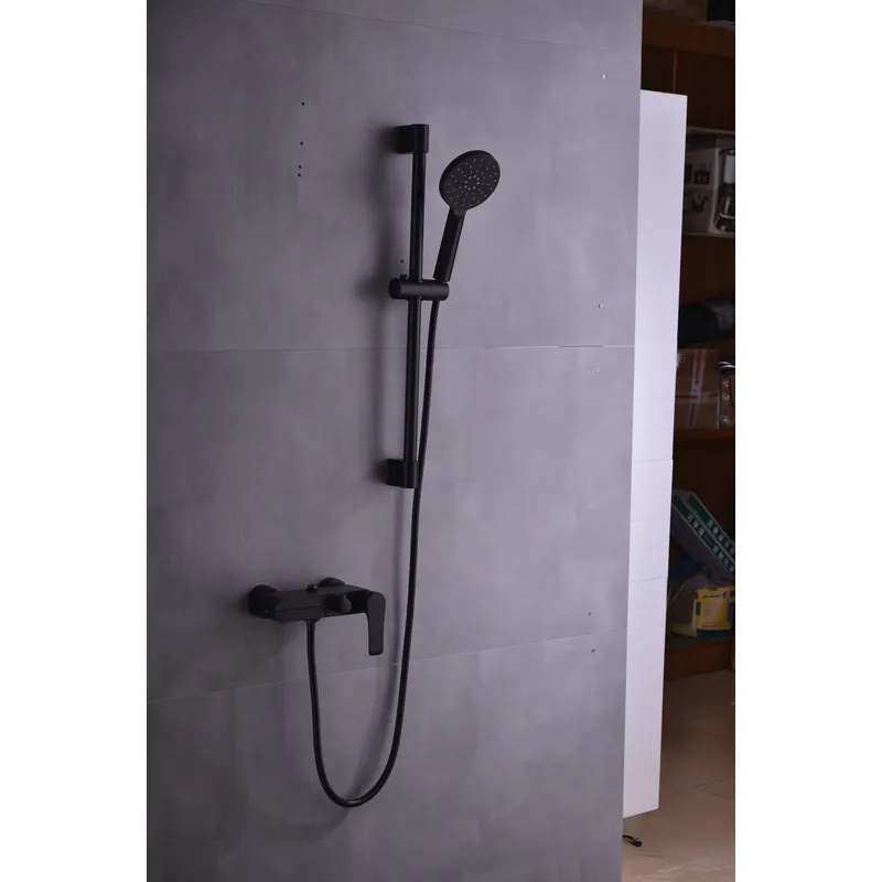 Brass shower head set Separate simple bath bath mixing valve Bath gun Grey hotel bath faucet