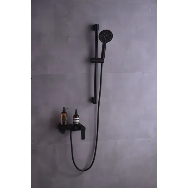 Brass shower head set Separate simple bath bath mixing valve Bath gun Grey hotel bath faucet