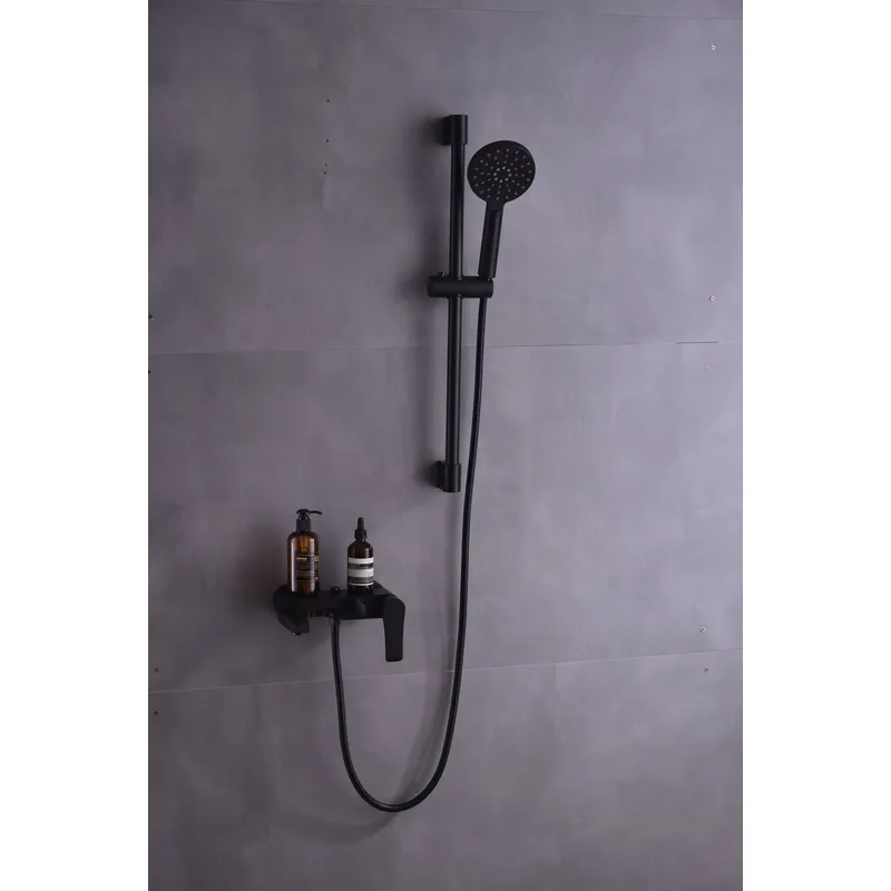Brass shower head set Separate simple bath bath mixing valve Bath gun Grey hotel bath faucet