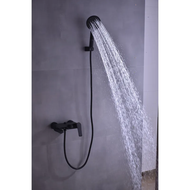 Brass shower head set Separate simple bath bath mixing valve Bath gun Grey hotel bath faucet
