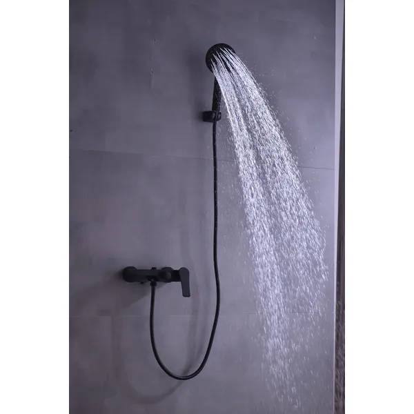 Brass shower head set Separate simple bath bath mixing valve Bath gun Grey hotel bath faucet