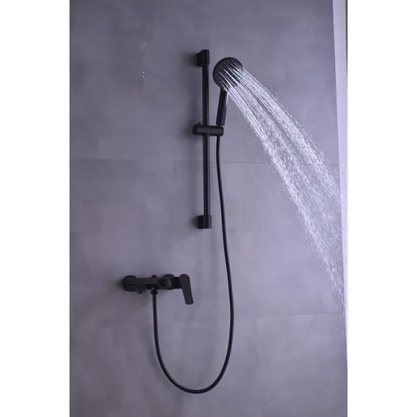 Brass shower head set Separate simple bath bath mixing valve Bath gun Grey hotel bath faucet