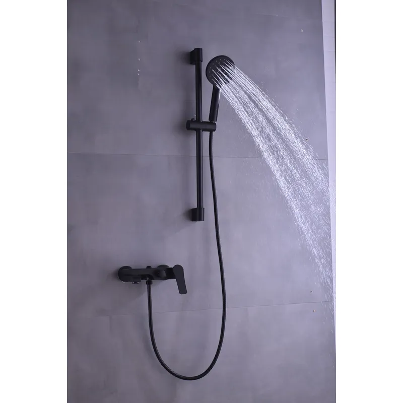 Brass shower head set Separate simple bath bath mixing valve Bath gun Grey hotel bath faucet