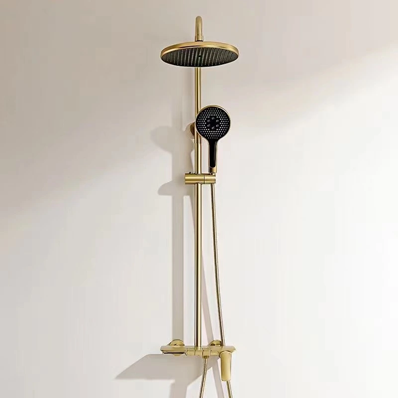 Brass shower head set Separate simple bath bath mixing valve Bath gun Grey hotel bath faucet