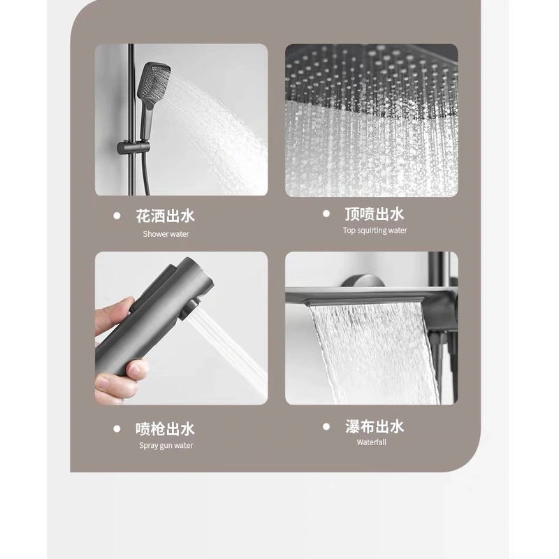 Brass shower head set Bath Taps Faucets Mixer Bathroom Shower Set 