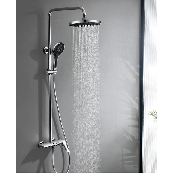 Brass shower head set Separate simple bath bath mixing valve Bath gun Grey hotel bath faucet