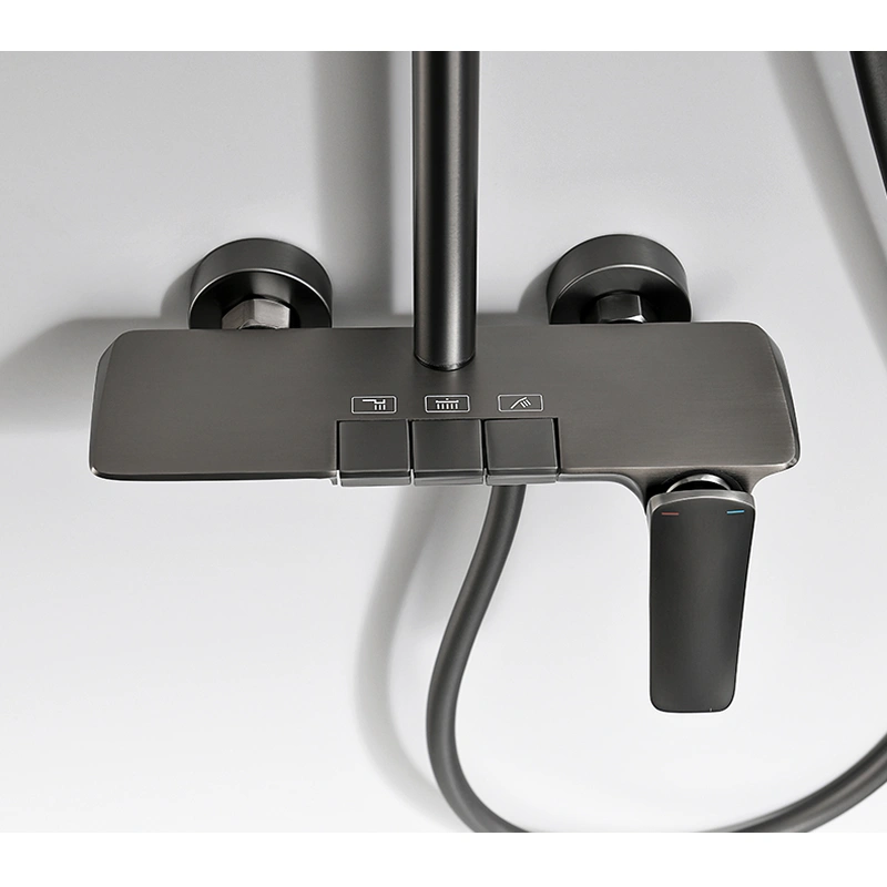 Brass shower head set Separate simple bath bath mixing valve Bath gun Grey hotel bath faucet