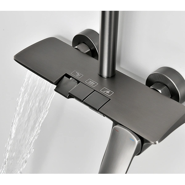 Brass shower head set Separate simple bath bath mixing valve Bath gun Grey hotel bath faucet