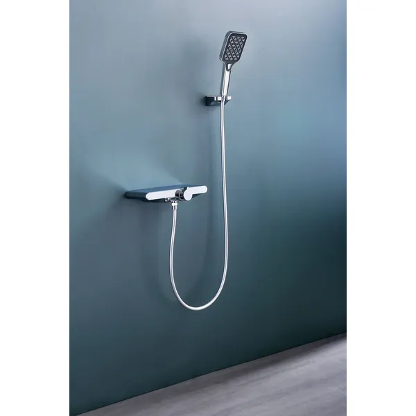 oemBrass shower head set Separate simple bath bath mixing valve Bath gun Grey hotel bath faucet