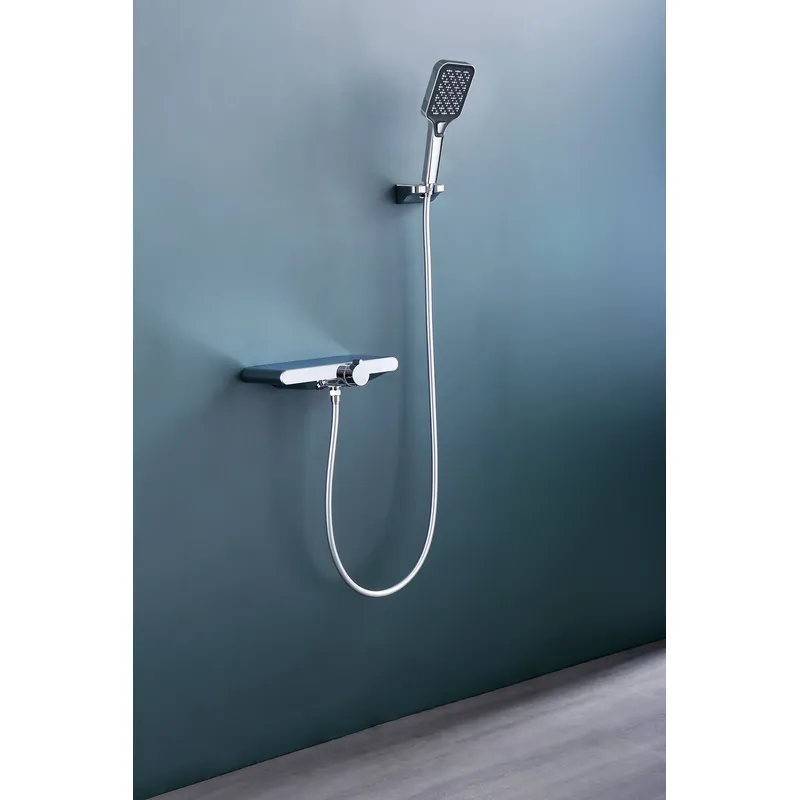 oemBrass shower head set Separate simple bath bath mixing valve Bath gun Grey hotel bath faucet