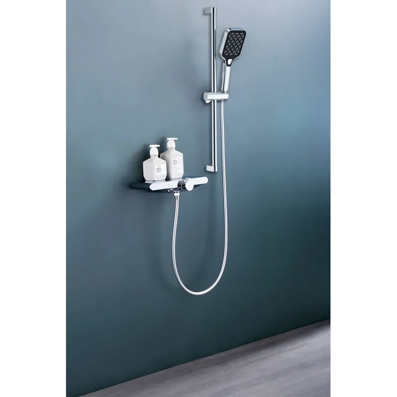 oemBrass shower head set Separate simple bath bath mixing valve Bath gun Grey hotel bath faucet