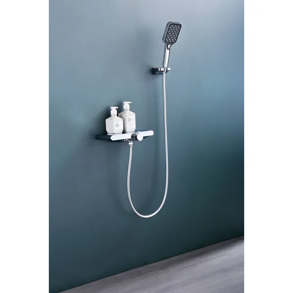 oemBrass shower head set Separate simple bath bath mixing valve Bath gun Grey hotel bath faucet