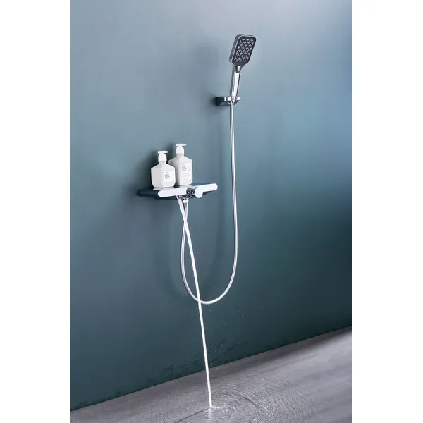 oemBrass shower head set Separate simple bath bath mixing valve Bath gun Grey hotel bath faucet