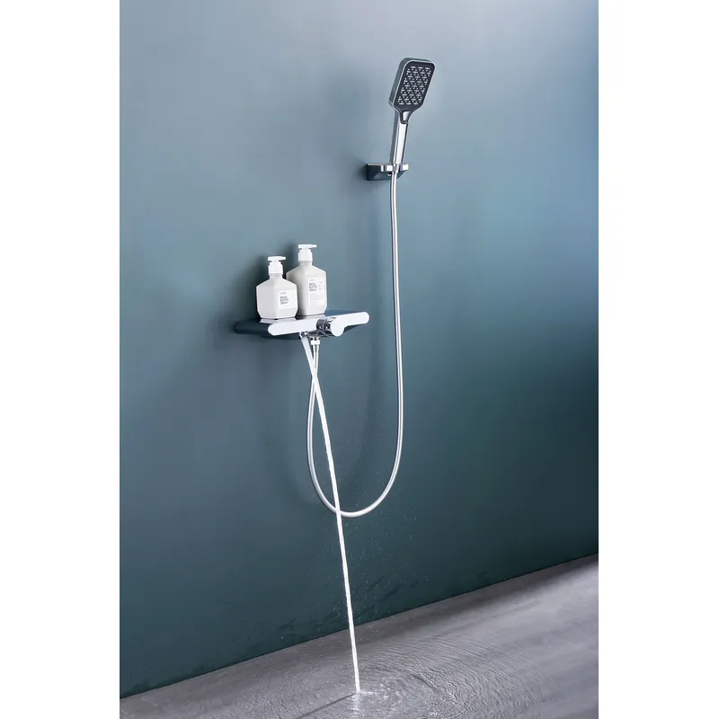 oemBrass shower head set Separate simple bath bath mixing valve Bath gun Grey hotel bath faucet