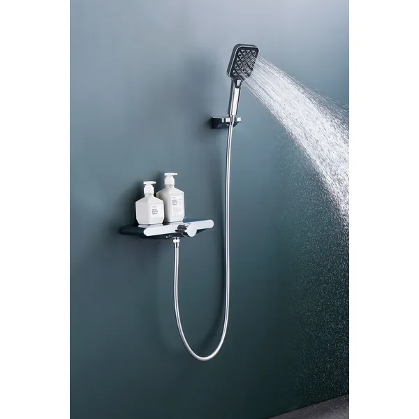 oemBrass shower head set Separate simple bath bath mixing valve Bath gun Grey hotel bath faucet