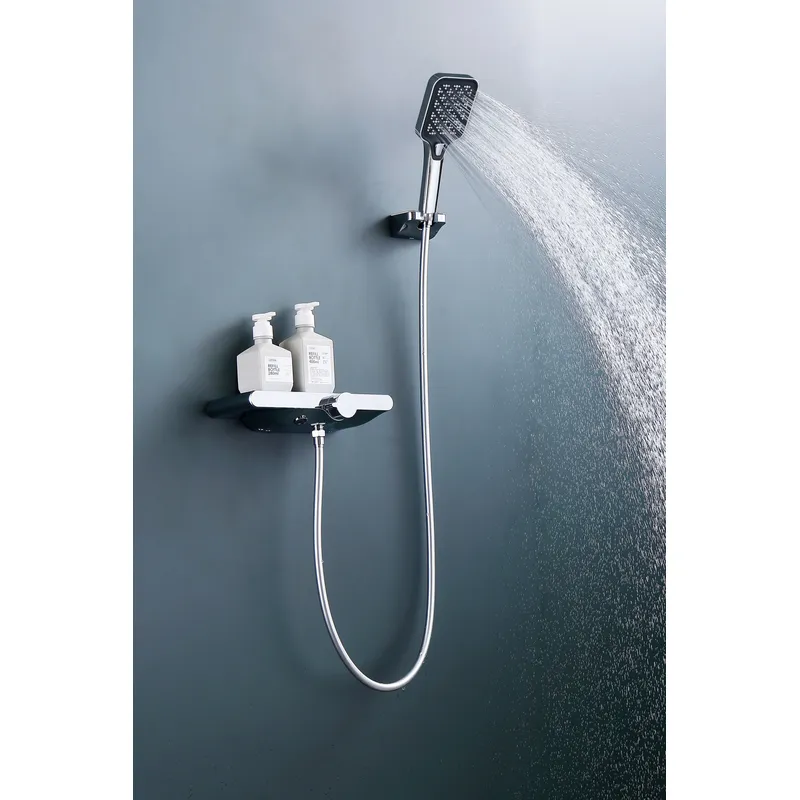 oemBrass shower head set Separate simple bath bath mixing valve Bath gun Grey hotel bath faucet