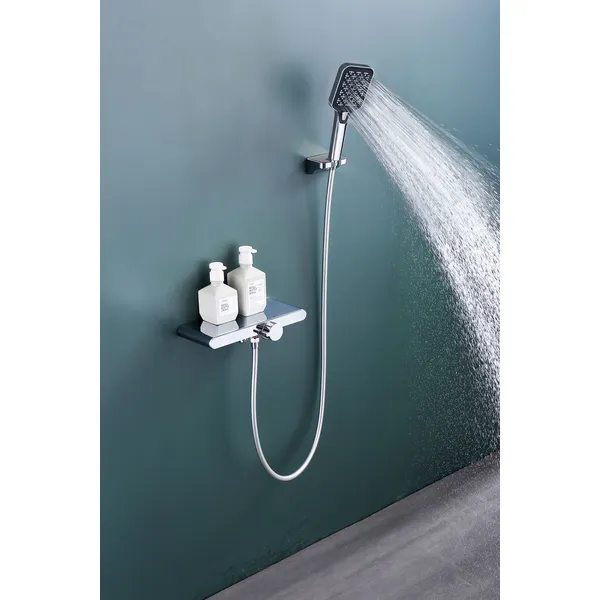 oemBrass shower head set Separate simple bath bath mixing valve Bath gun Grey hotel bath faucet