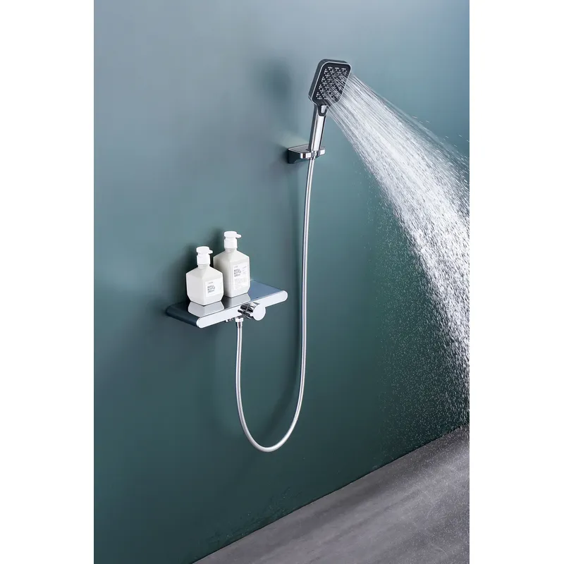 oemBrass shower head set Separate simple bath bath mixing valve Bath gun Grey hotel bath faucet