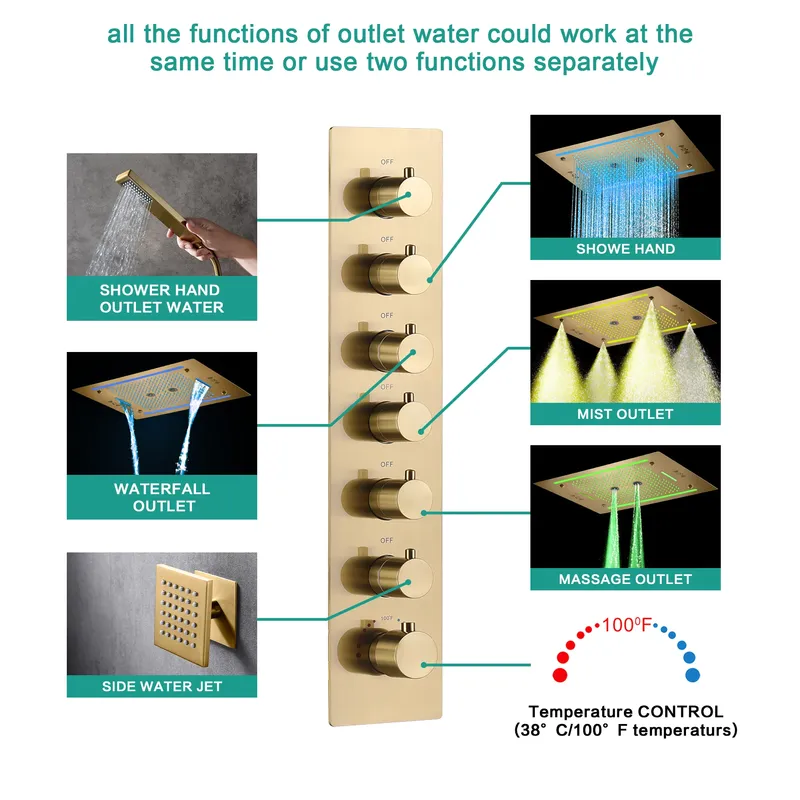 bathroom shower faucets showerset Shower Head Rainfall