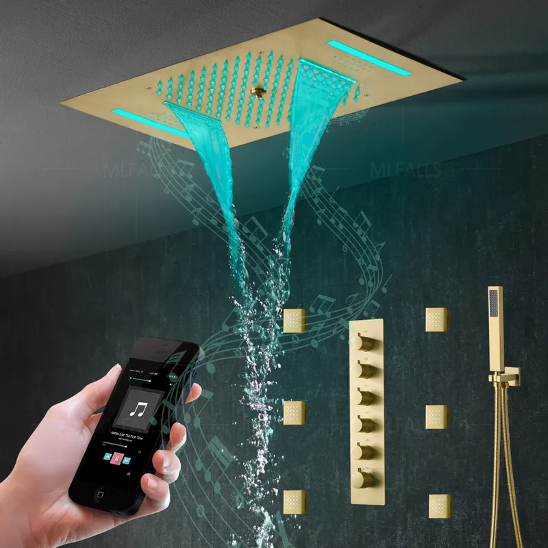 bathroom shower faucets showerset Shower Head Rainfall led