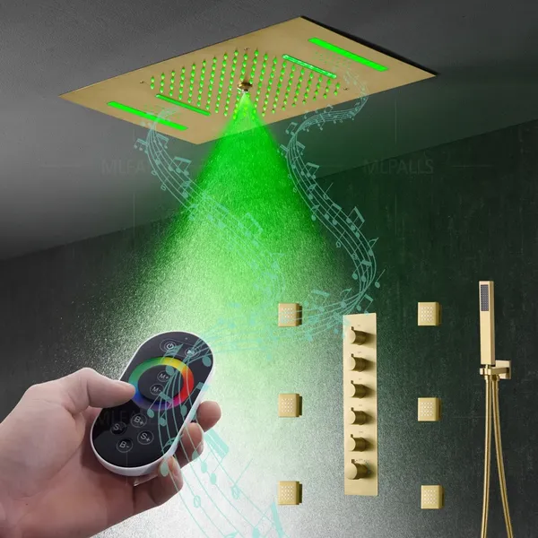 bathroom shower faucets showerset Shower Head Rainfall led