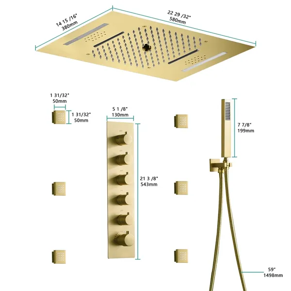 bathroom shower faucets showerset Shower Head Rainfall led