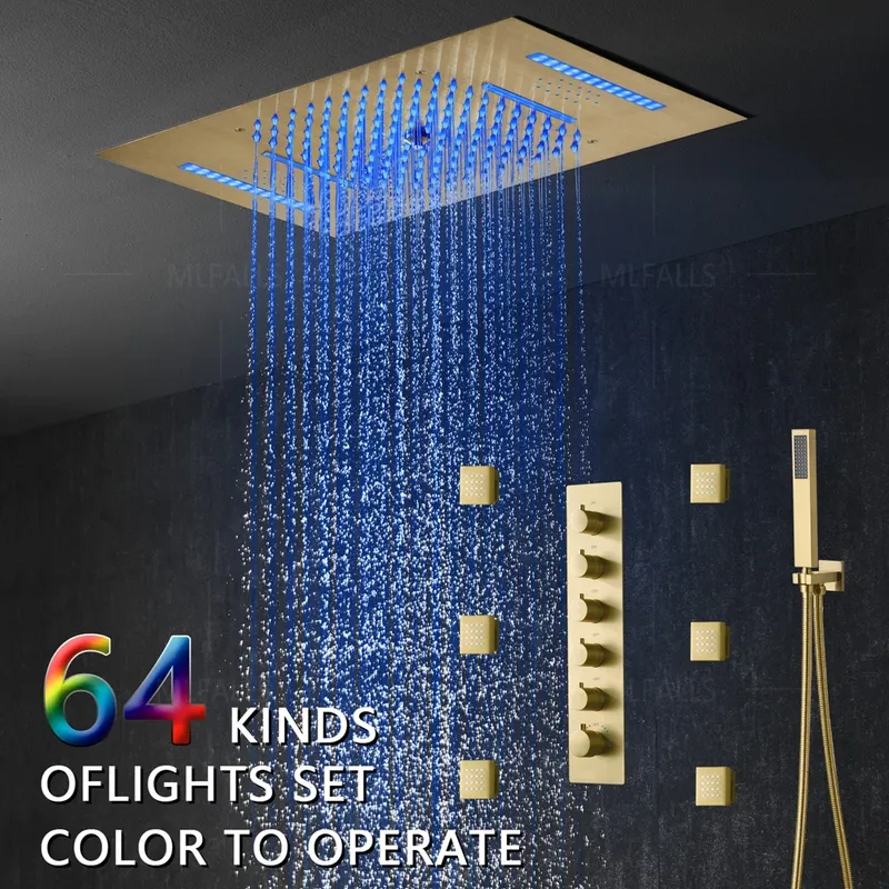 bathroom shower faucets showerset Shower Head Rainfall led
