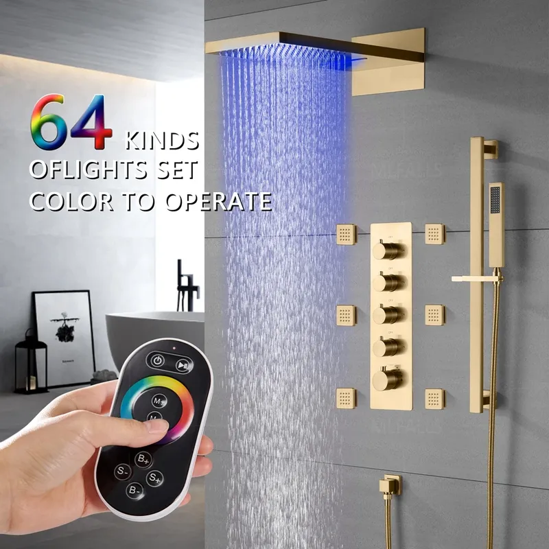 bathroom shower faucets showerset Shower Head Rainfall led
