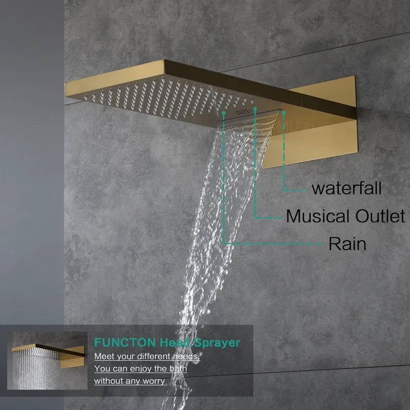 bathroom shower faucets showerset Shower Head Rainfall led