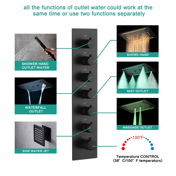 bathroom shower faucets showerset rainfall