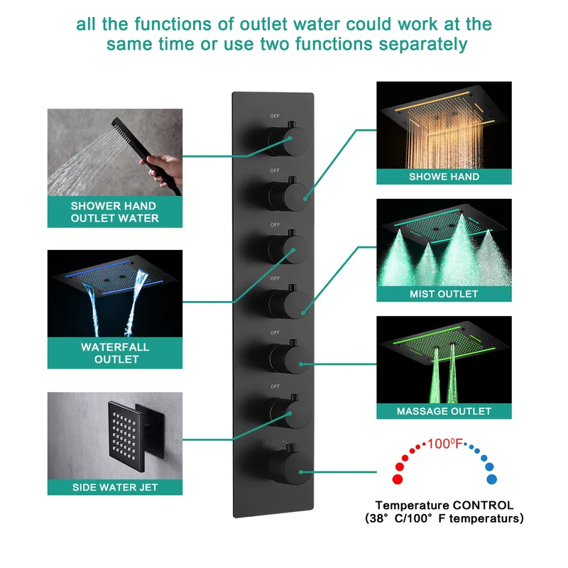 bathroom shower faucets showerset rainfall
