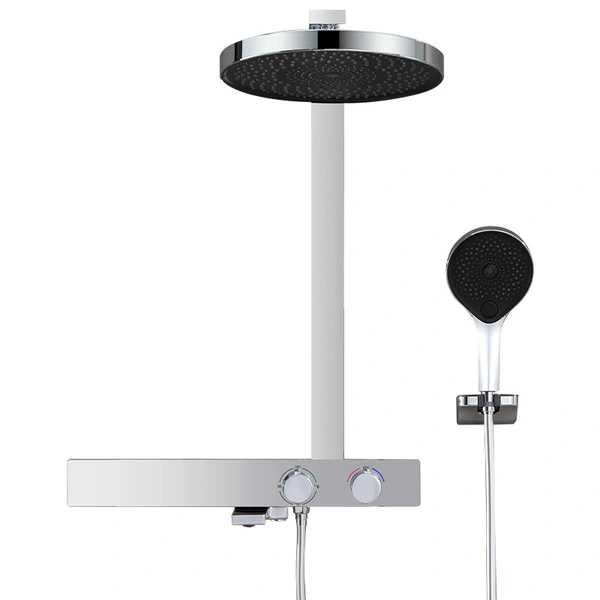 Brass shower head set Separate simple bath bath mixing valve Bath gun Grey hotel bath faucet