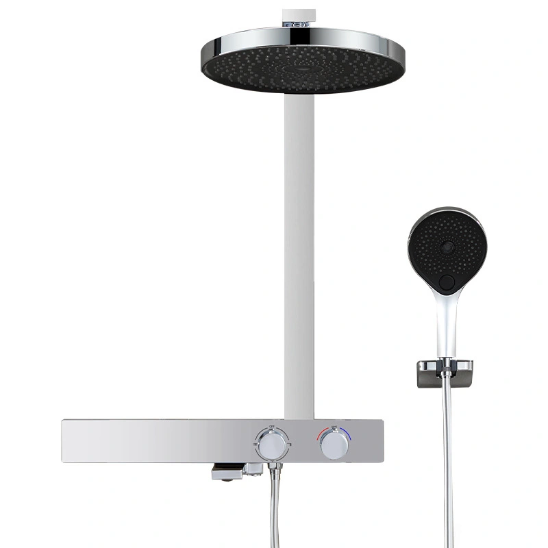 Brass shower head set Separate simple bath bath mixing valve Bath gun Grey hotel bath faucet