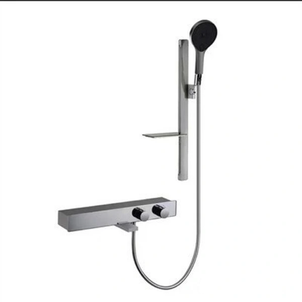 Brass shower head set Separate simple bath bath mixing valve Bath gun Grey hotel bath faucet