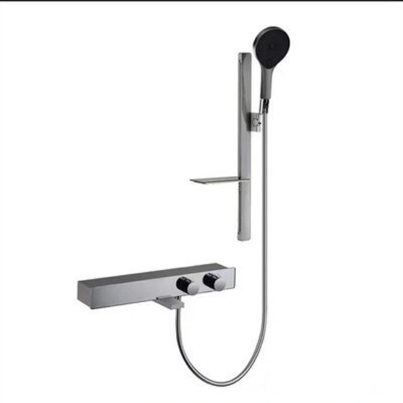 Brass shower head set Separate simple bath bath mixing valve Bath gun Grey hotel bath faucet