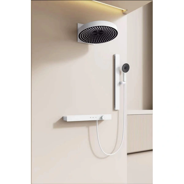 Brass shower head set Separate simple bath bath mixing valve Bath gun Grey hotel bath faucet