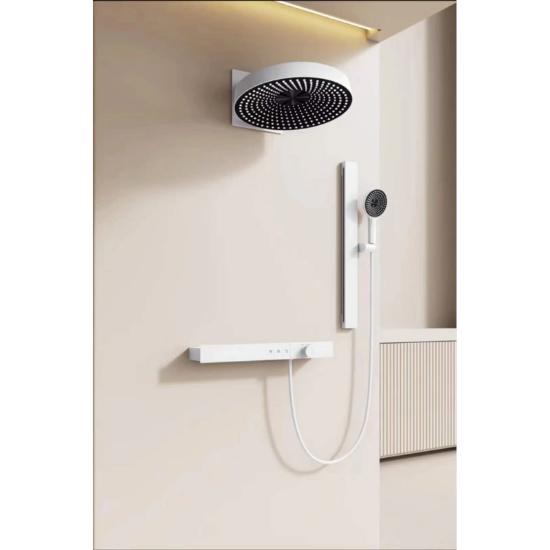 Brass shower head set Separate simple bath bath mixing valve Bath gun Grey hotel bath faucet