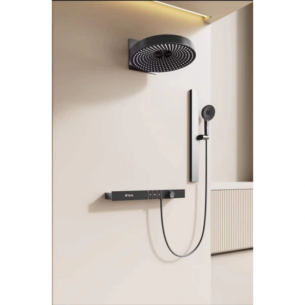 Brass shower head set Separate simple bath bath mixing valve Bath gun Grey hotel bath faucet